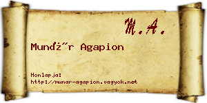 Munár Agapion névjegykártya